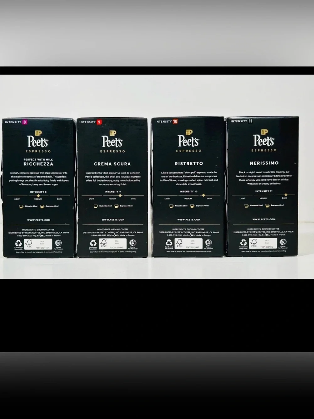 Peet's Espresso Capsules Nespresso Original Line Compatible Variety Pack 40 Ct